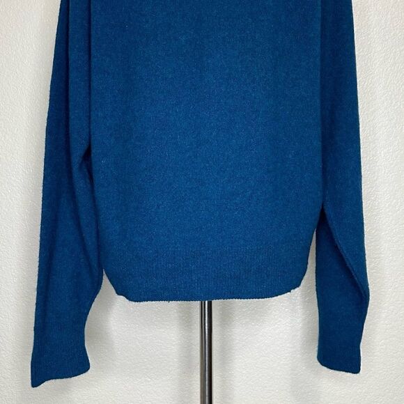Van Heusen Wool Blend Blue Mock Neck Sweater - Picture 8 of 12